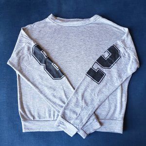 Gray sporty crewneck sweater
